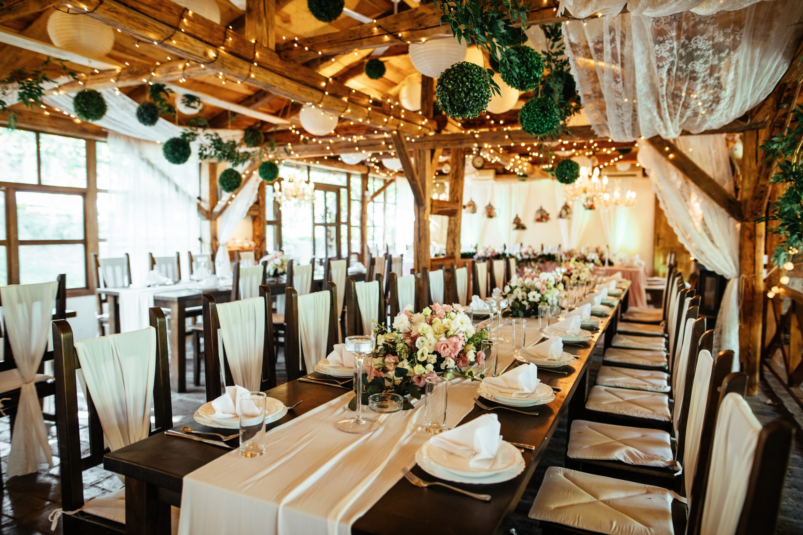 Decorated wedding venue. gallery